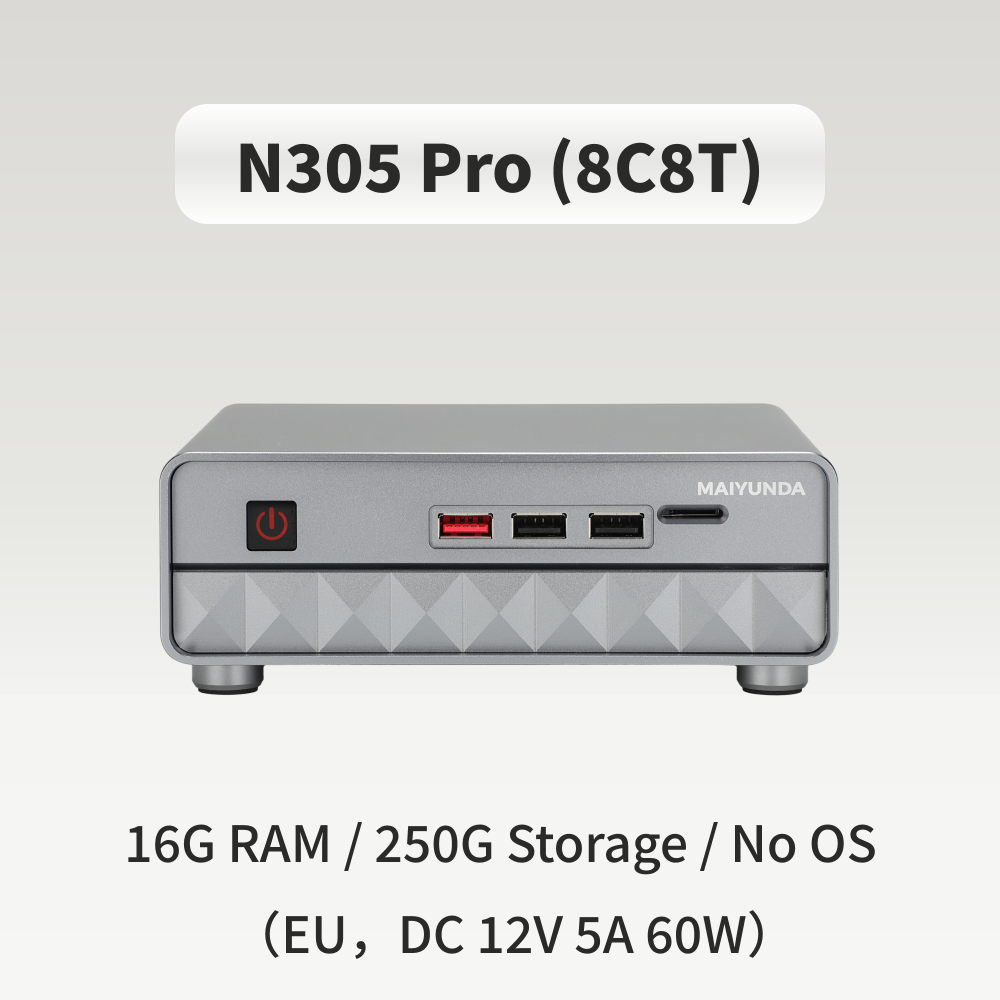 Maiyunda M1 Mini Pro Mini NAS (Intel N100/N305, All-Flash, 4×2.5G Ports)