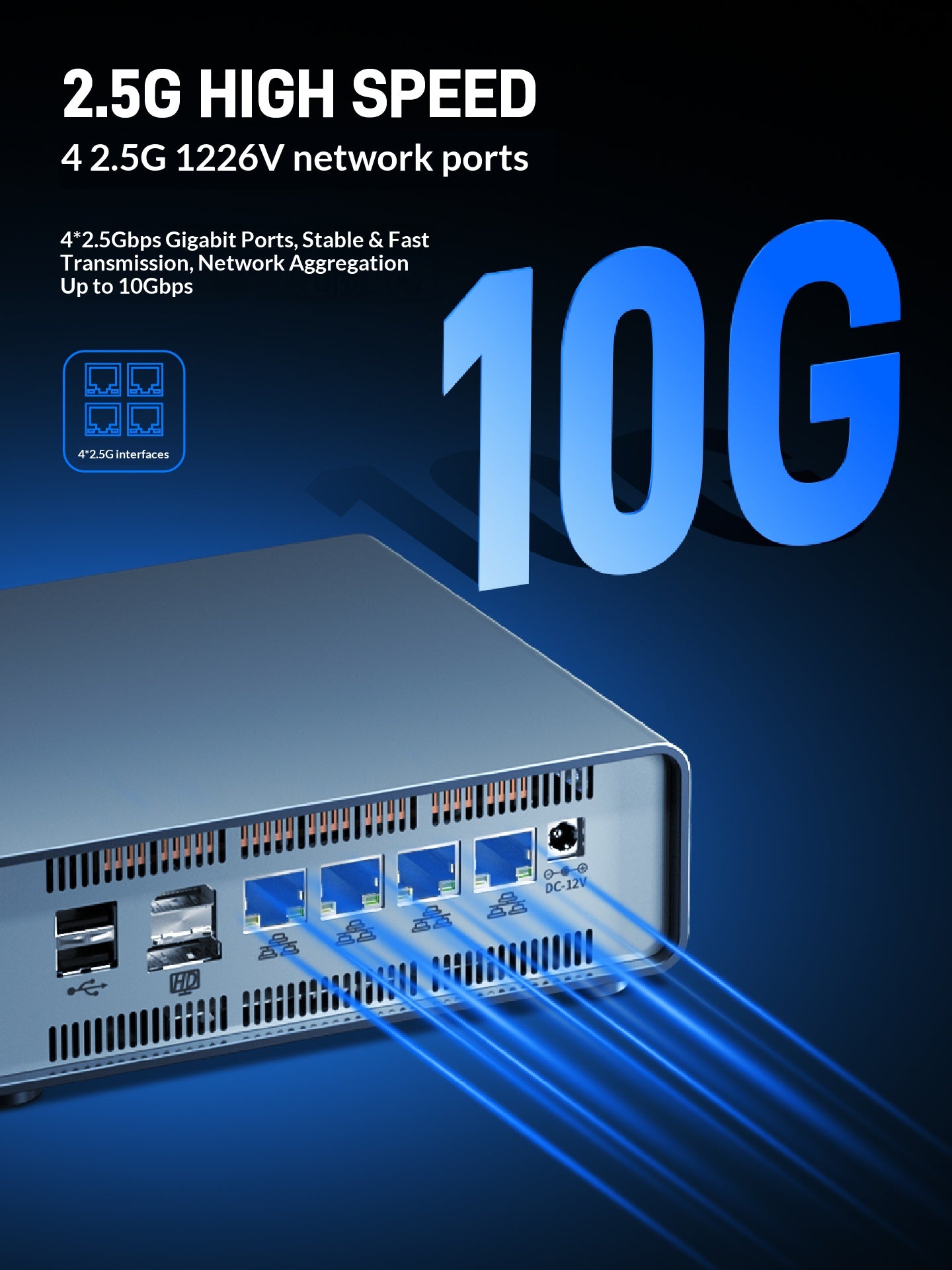 Maiyunda M1 Mini Pro Mini NAS (Intel N100/N305, All-Flash, 4×2.5G Ports)