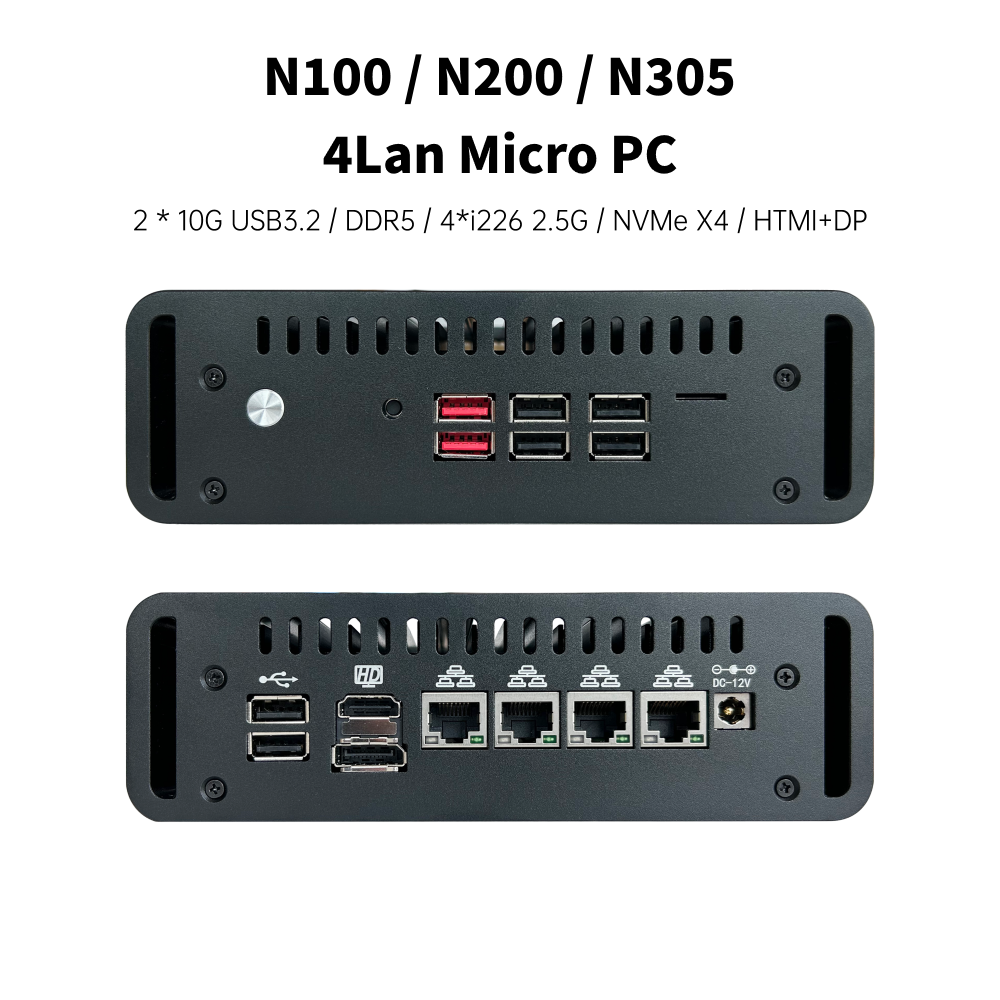 Maiyunda Micro PC Mini PC Router  (Intel N100/N200/N305, All-Flash, 2.5G Multi-Port)