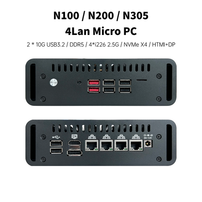 Maiyunda Micro PC Mini PC Router  (Intel N100/N200/N305, All-Flash, 2.5G Multi-Port)