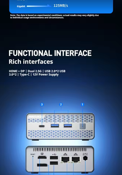 Maiyunda M1S Mini NAS (Intel N100/N150, All-Flash, 2.5G Multi-Port)