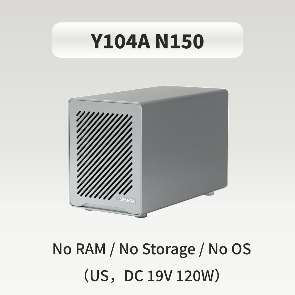 Maiyunda Y104A Mini NAS (Intel N100/N150, 4-Bay All-Flash + HDD, Dual 2.5G, 8-Bay)